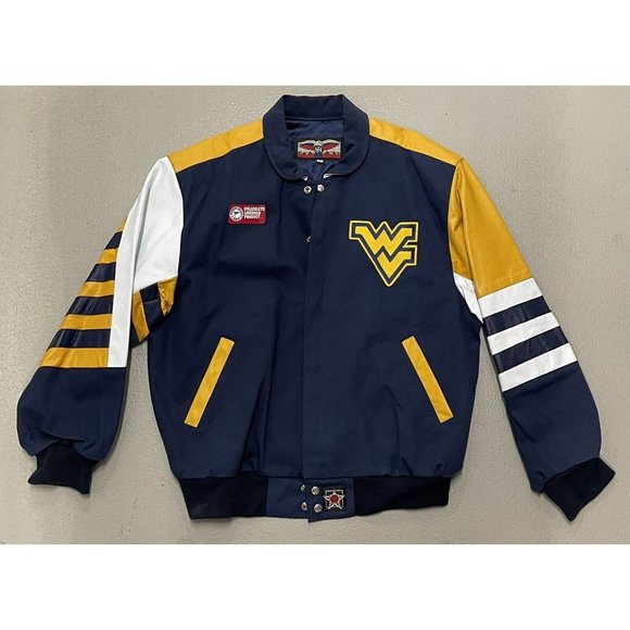 West Virginia Mountaineer VINTAGE Wool/Leather Letterman VARSITY Jacket XL - Picture 1 of 7
